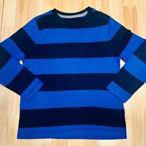 Boys Old Navy Striped Navy Blue and Blue Crewneck Top